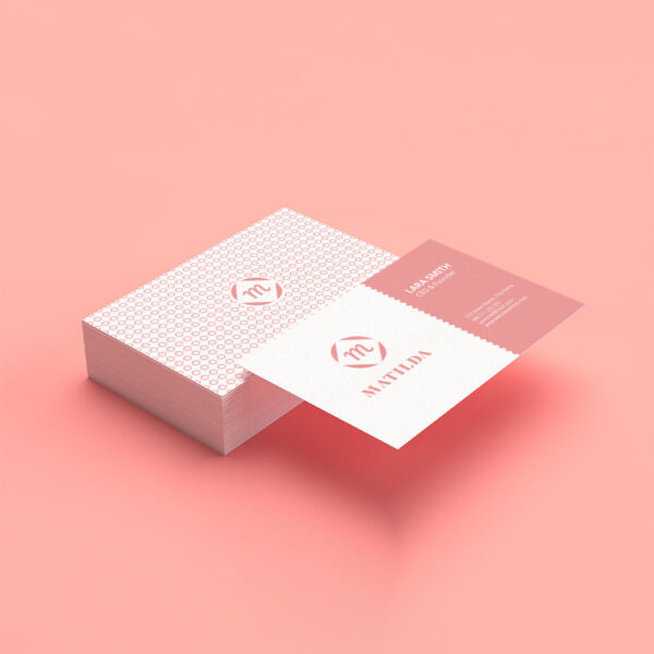 Pink Business Card Mockup